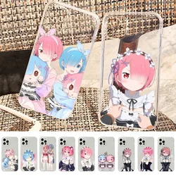 ReZERO Ram Rem Anime Phone Case Silicone Soft for iphone 16 15 14 13 12 11 Pro Mini XS MAX Plus X Cover