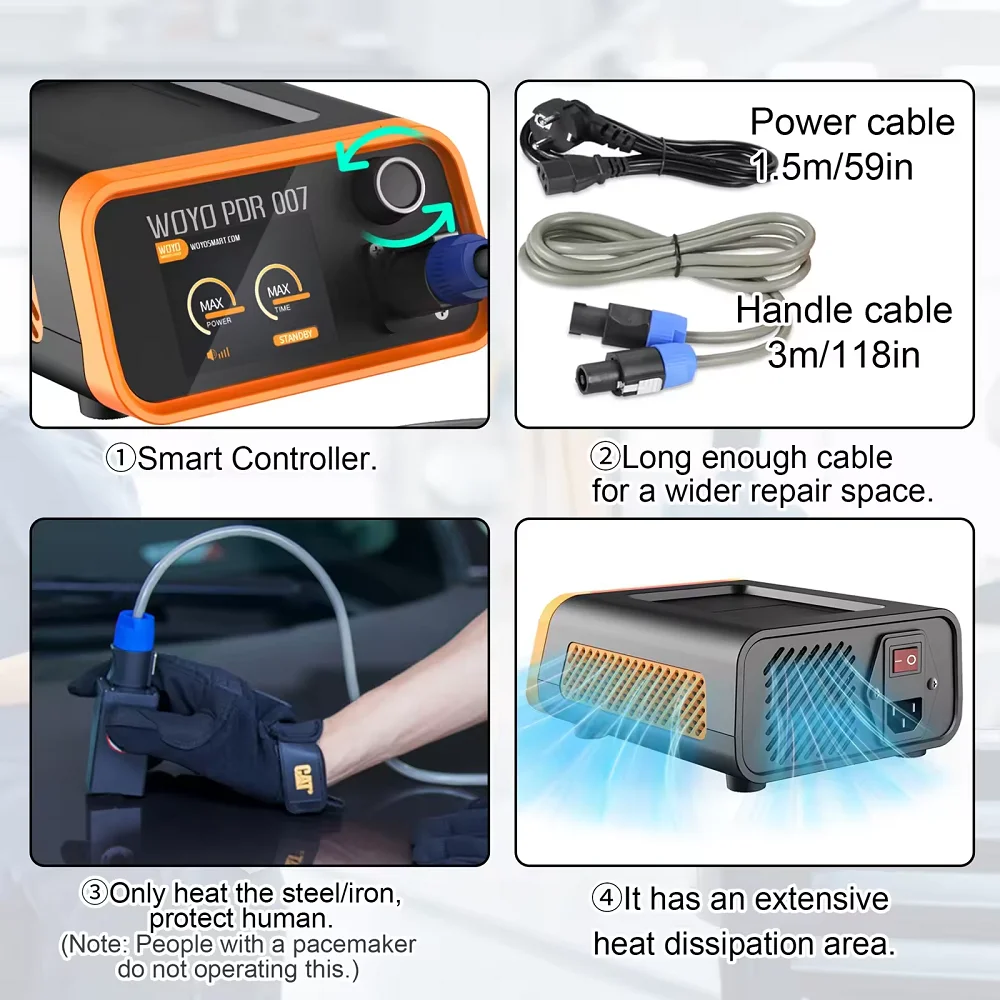 

PDR007 Автомобильные комплекты для ремонта кузова с PDR010 PDR Наборы для удаления вмятин с подсветкой Инструменты для ремонта листового металла