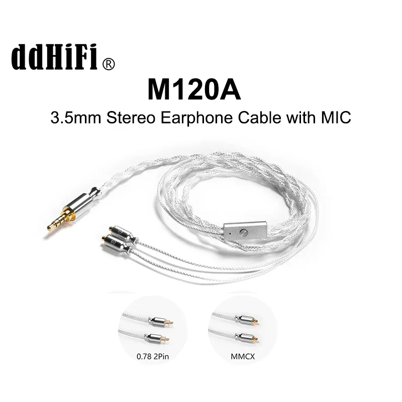 

DD ddHiFi M120A 3.5mm Earphone Cable with MMCX / 0.78mm Connector Supports CTIA Standard In-line Controls Microphone