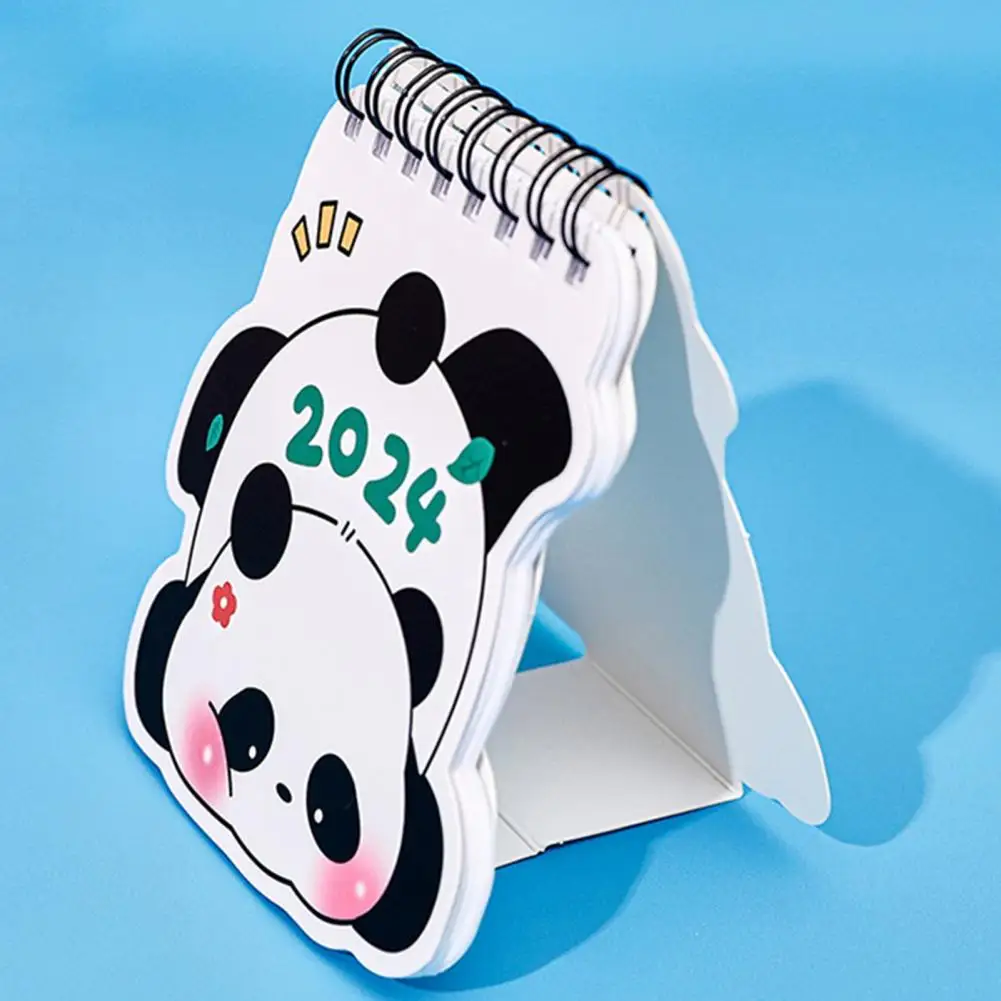 かわいいパンダパターンのデスクカレンダー、優れた新世代のプランナー、家庭と学校、学生のためのオフィス時間、新年、2024