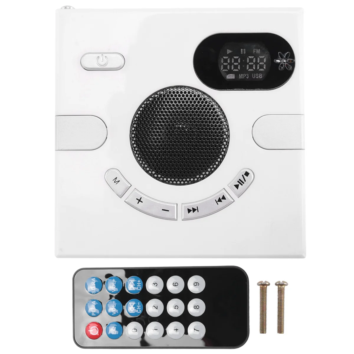 Wall Speaker Fm Radio with Time Display Headphone Jack Support Aux Audio Tf Card Usb Disk Mp3 Player Usb Charge