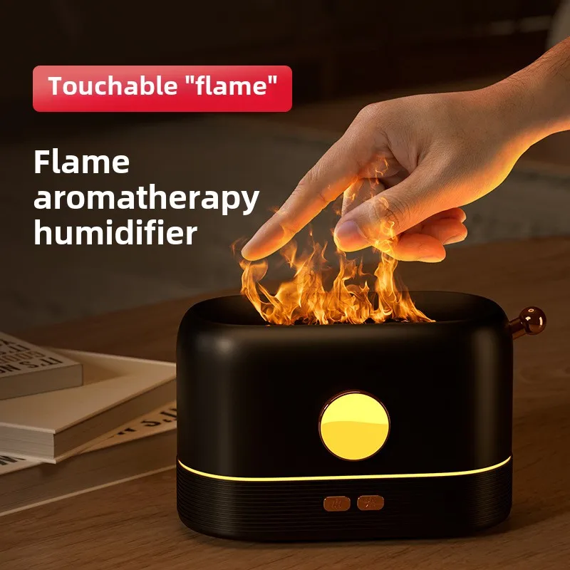 Maszyna do aromaterapii z zimnym płomieniem, domowy, kreatywny prezent USB, nawilżacz do aromaterapii, trójkolorowe światło zmiennego płomienia