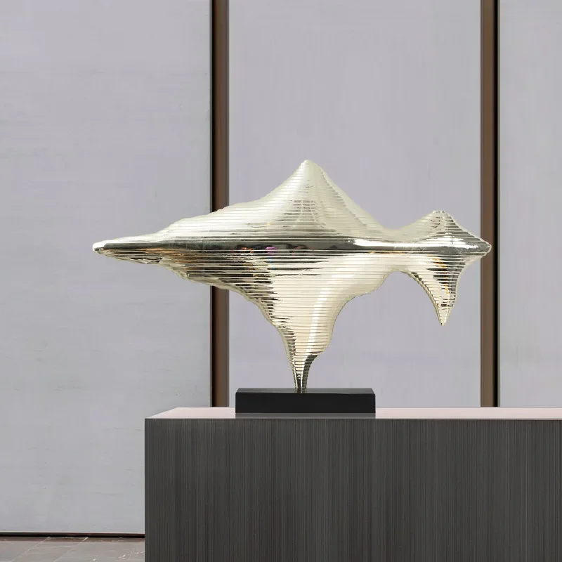 山の景色を望むアートホームデコレーション、リビングルーム、ホテル、クラブハウス、フロントデスク、ライトラグジュアリー、モダン彫刻