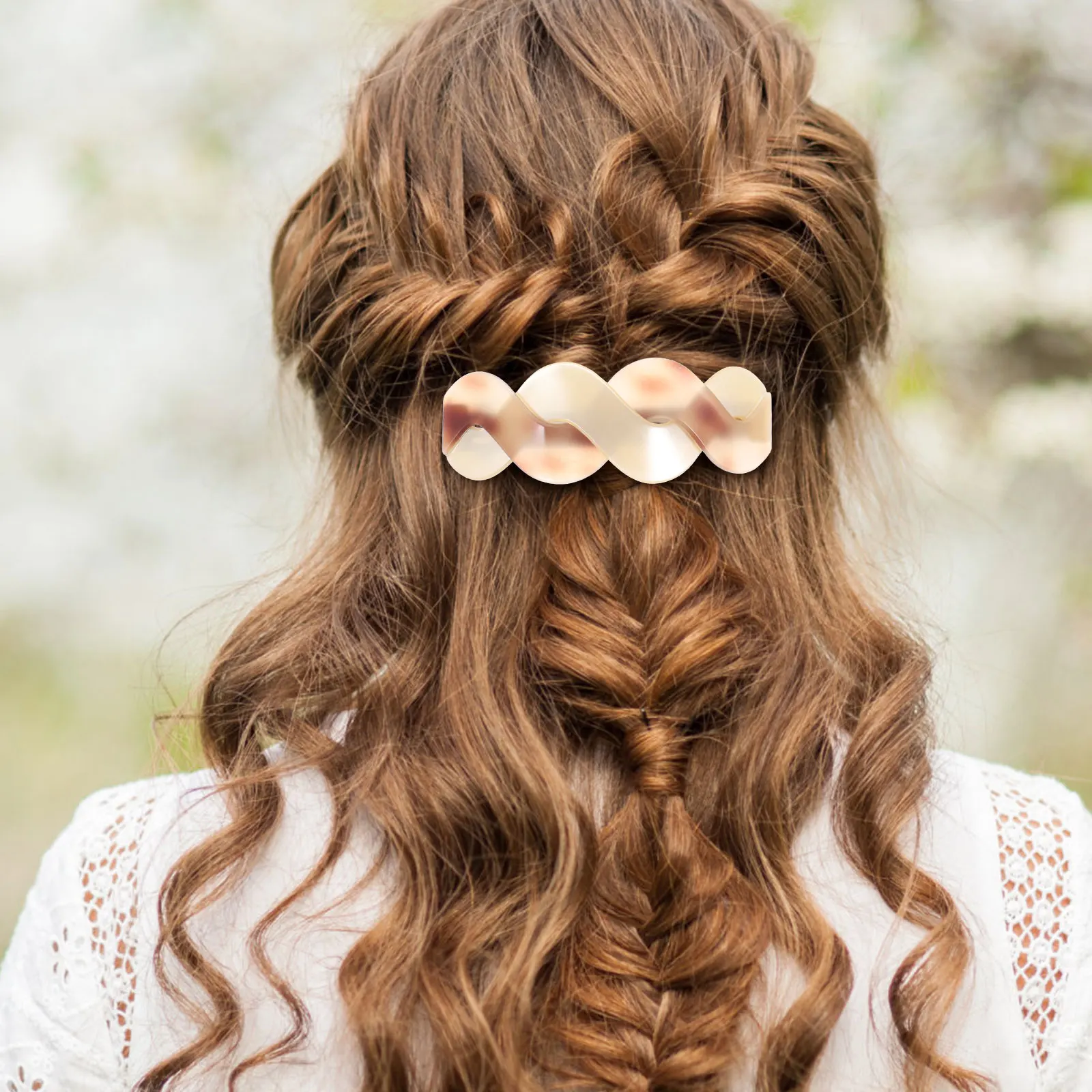 

2Pcs AcrylicAlloy Hairpin Lightweight Practical Decorative Barrettes Women Ponytail Clips ThickHair Accessories MakeUp