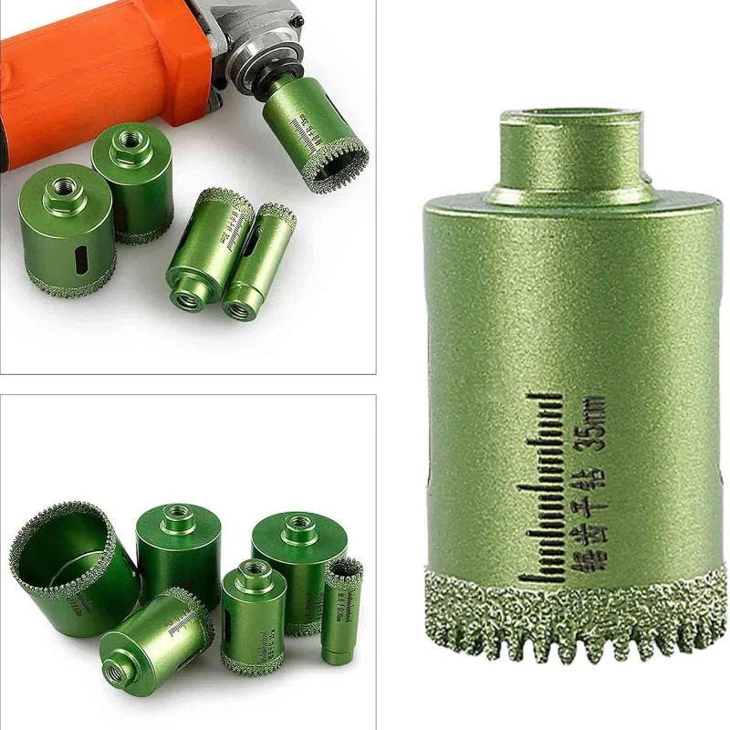 

1PC Serrated Dry Drilling Hole Opener M10 Diamond Hole Saw Drill Bit Brazing Opener For Rock Slab,Marble,Quartzite,Granite,Tiles