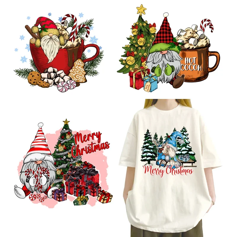 Christmas Tree Hat Teacup Dwarfs dtf transfers ready to press Heat Transfer Printing Thermal patches clothing