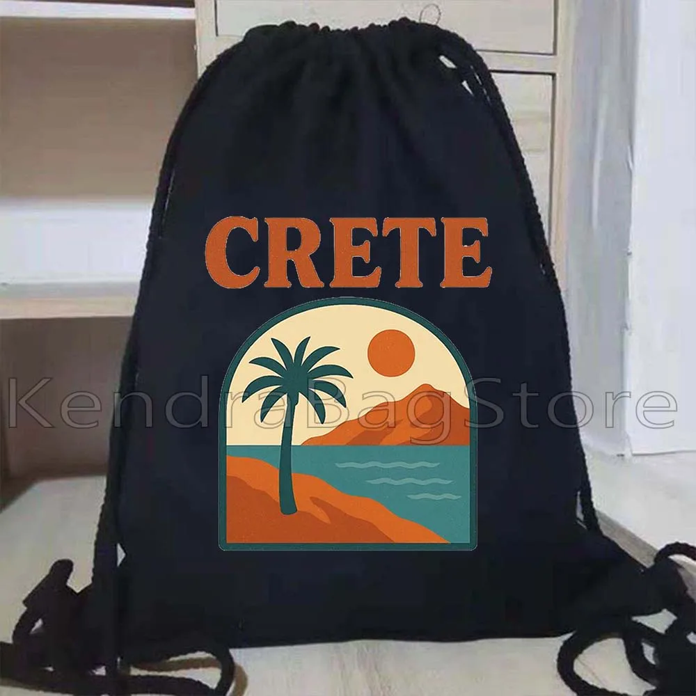 الجمالية ناكسوس كريت اليونان سانتوريني شاطئ الغروب قماش الرباط أكياس كرة القدم على ظهره القطن الصالة الرياضية كيس الهدايا سلسلة حقيبة