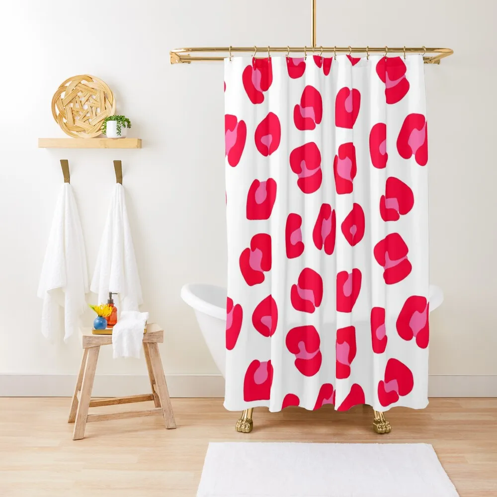 

Large, Pink and Red, Leopard Spots Pack Shower Curtain Bathroom Shower Toilet Accessories Bathroom Curtain