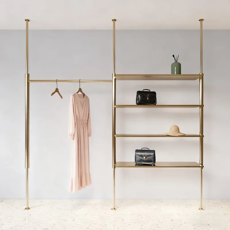 Wall-mounted clothes rack men's and women's clothing special display shelves