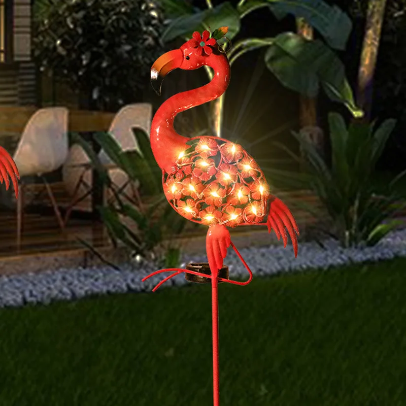

Pink Garden Flamingo Statue Solar Ornament Light Outdoor Waterproof For Walkway Pathway Lawn Patio Flowerbed Garden Stake Decor