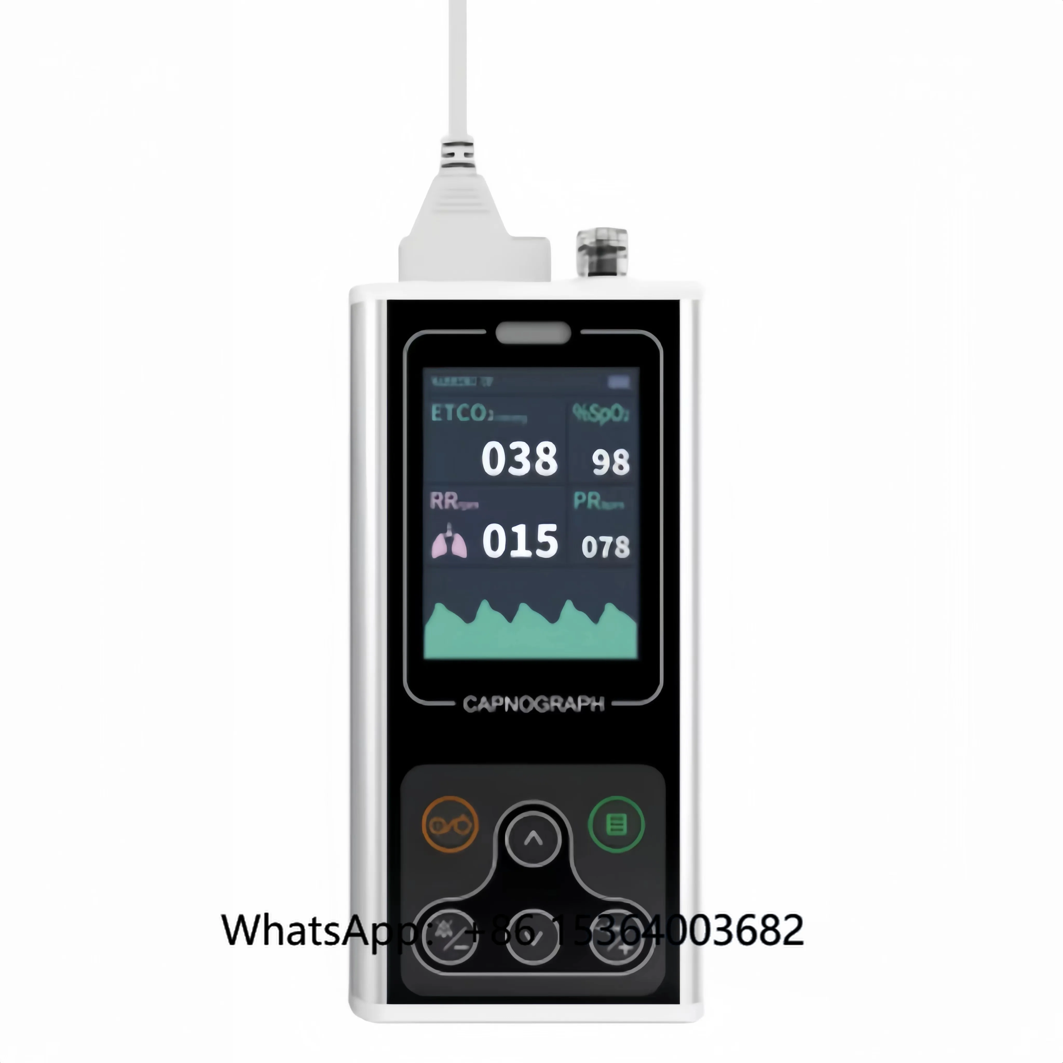 Moniteur capnographe portatif avec Instrument analytique clinique électrique EtCO2/RR/SPO2/PR pour les humains