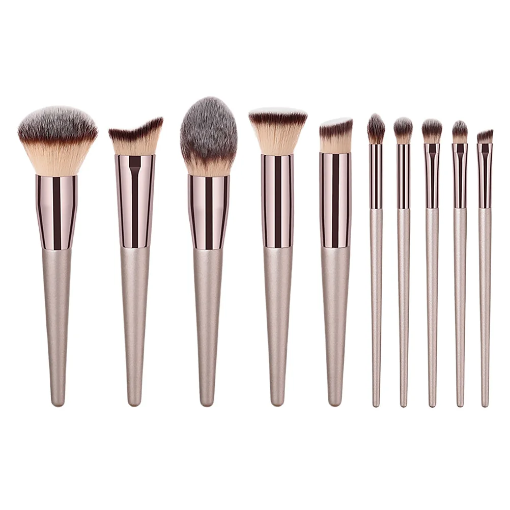 Ensemble de pinceaux pour fond de teint, poudre, Blush, Contour du visage, Kit de mise en évidence, outil, accessoires de beauté, 10 pièces