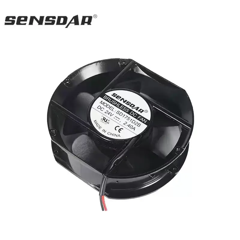 Original For SENSDAR SD1751H2B 24V 2.40A 17251 172mm Aluminium Frame Dual Ball Bearing Industrial Cabinet Blower Cooling Fan