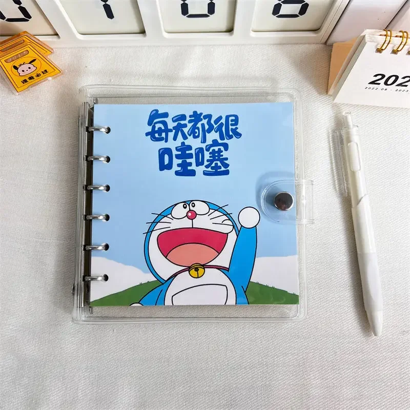 Doraemon notebook, blue chubby, high looks, loose leaf notebook, detachable, simple, Instagram style, niche student diary, gift