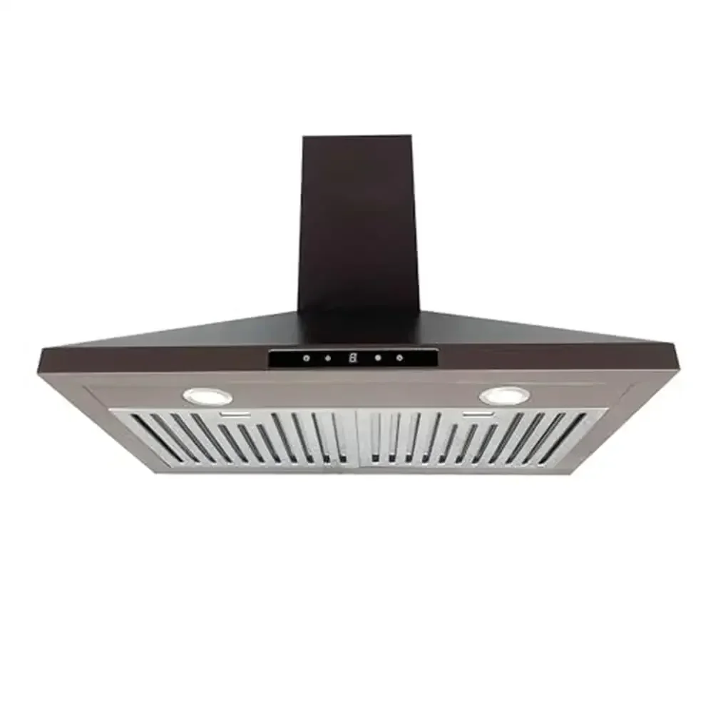 Cappa di sfiato in rame per montaggio a parete da 30 pollici Ventilatore a 4 velocità 610 CFM Touch Control Luci LED convertibili con canalizzazione remota/senza condotto Gamma da cucina