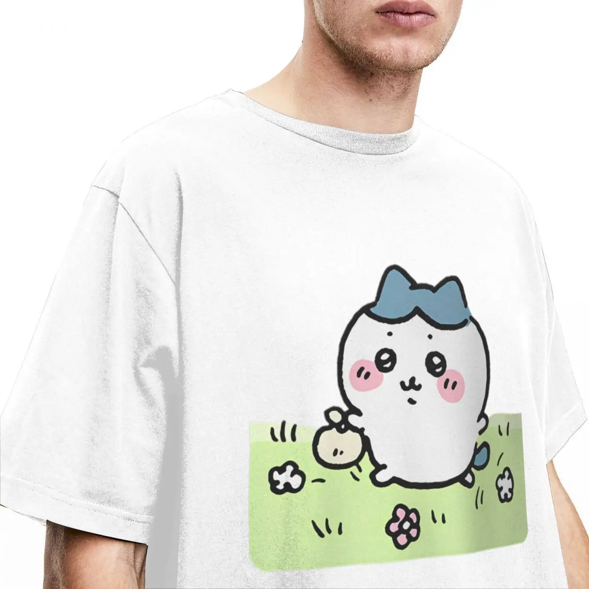 Kawaii Chiikawa Cartoon for Men Women T Shirt Merchandise Vintage Tees T-Shirt 100% Cotton Adult Clothing