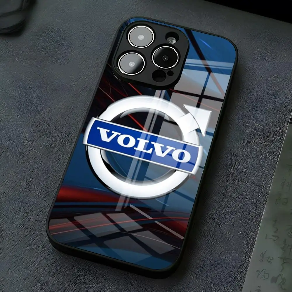 Coole V-VolvoES Logo Handyhülle für iPhone 17 Pro Max 16 15 14 Pro Max 13 11 X Xs Xr 8 7Plus Glasabdeckung – Detail 8