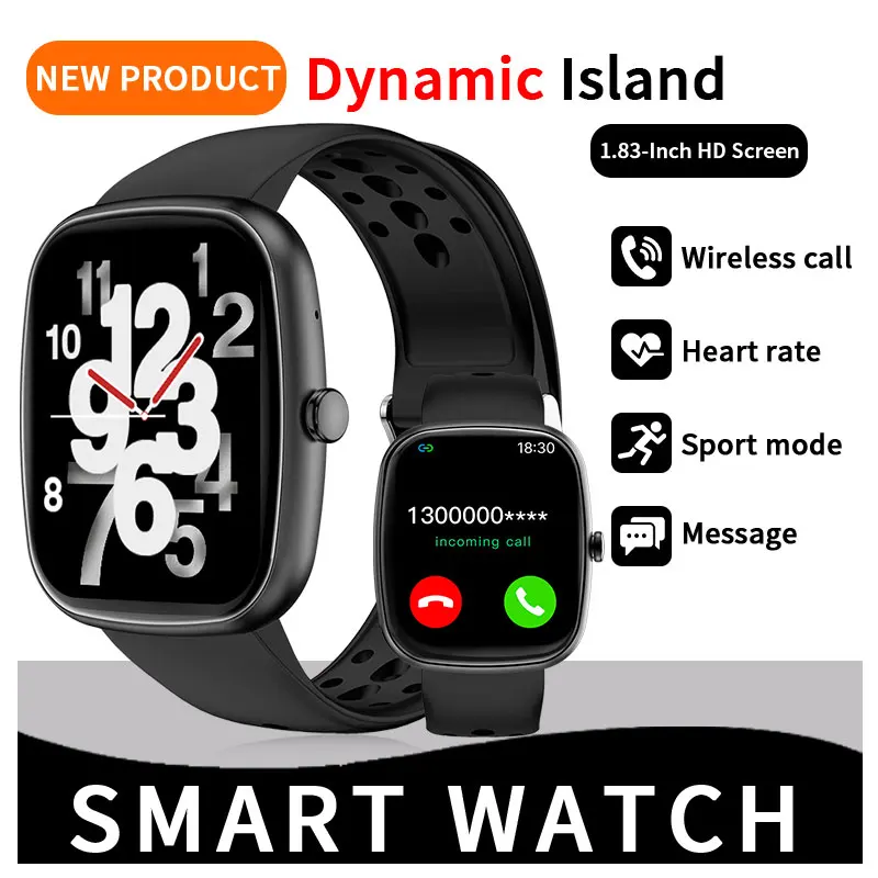 

2025 New Smart Watch For Men Women 1.83inch Full Touch Bluetooth Calling Sports Pedometer Information Smartwatch For Android IOS