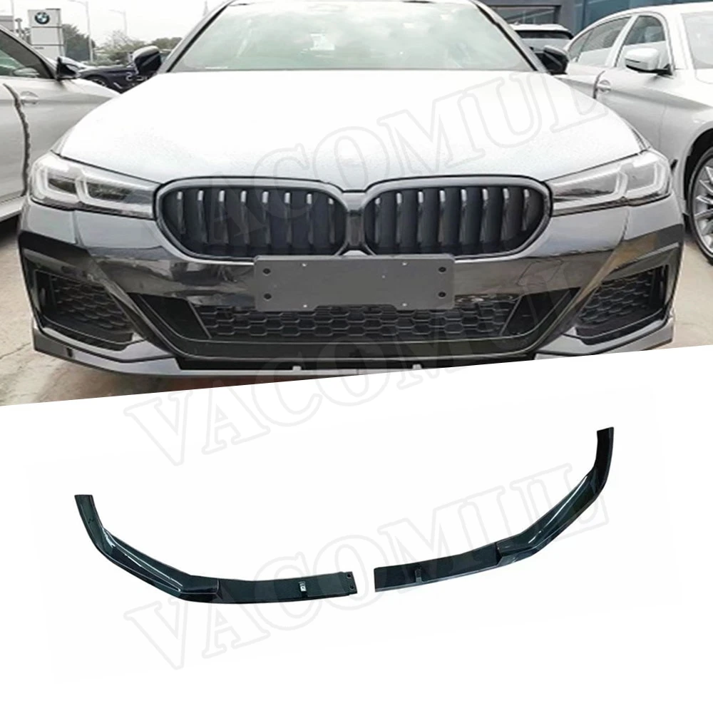 

2Pcs/Set ABS Car Front Bumper Lip Splitters Spoiler Protector Cover Diffuser Guard For BMW 5 Series G30 G38 M Sport 2021 2022