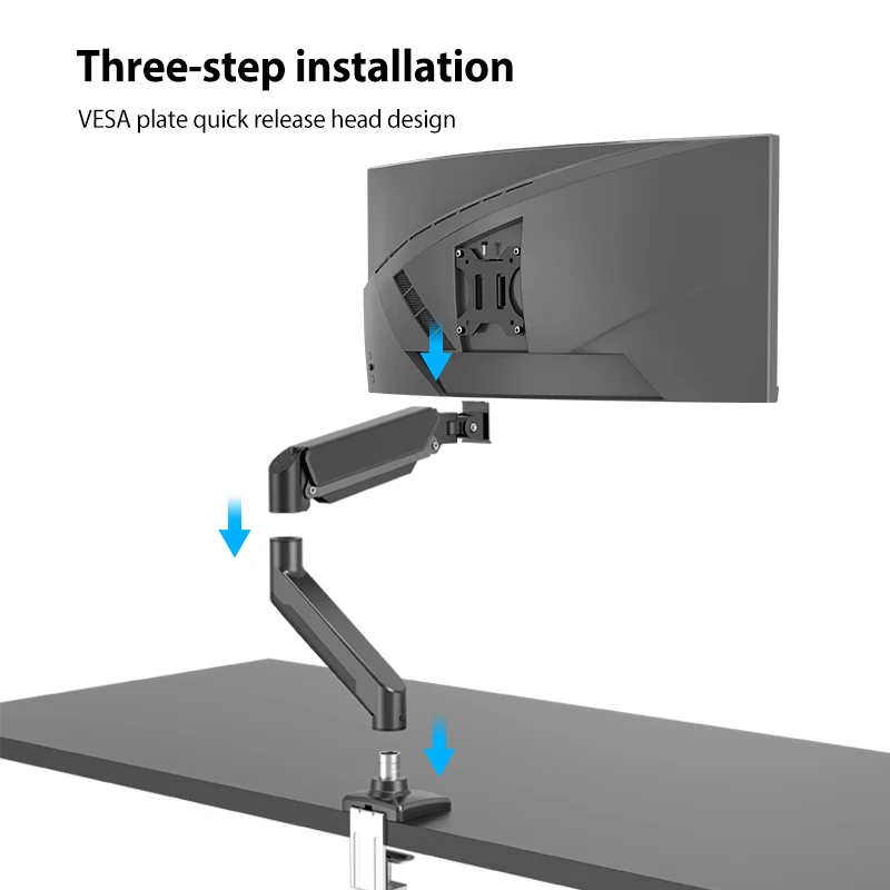 Imagem -04 - Bewiser Monitor Desk Table Mount Bracket Screen Stand Display Suporte 360 ° Ajuste Livre Fit para 13 32 2-9kg 419 Lbs