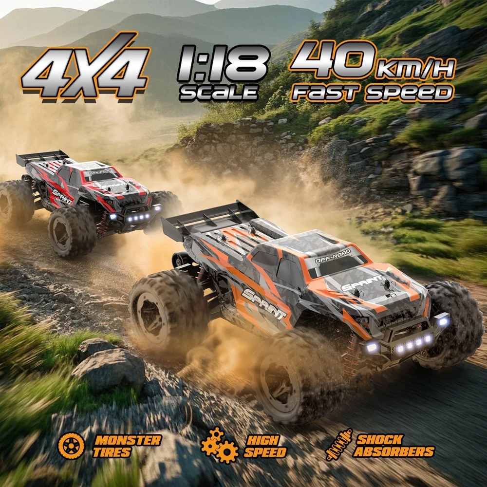 Oike RC Car Remote Control Monster Truck 40KM/H Fast High Speed Drift Racing Vehicle All Terrain 4WD 4X4 Off Road Buggy Toy Gift