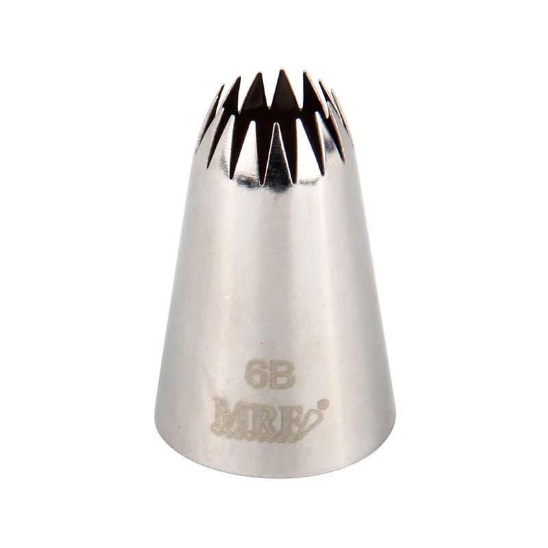 

(20pcs/Lot) MRF Stainless Steel 18/8 Closed Star Piping Nozzle Cake Decorating Icing Tip #6B