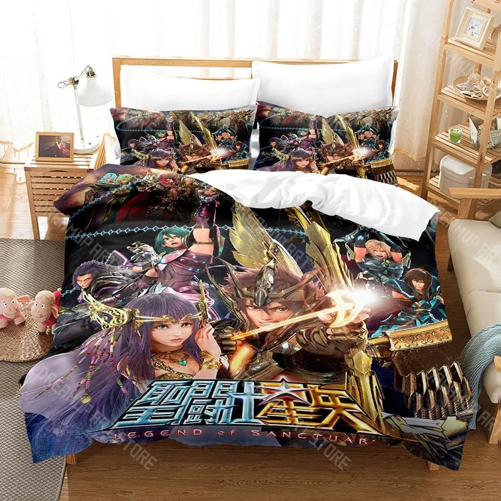 3D Printed S-Saint Anime Seiya Bedding Set for Boys Girls Duvet Cover Pillowcase Twin Queen King Full Single Double Sizes