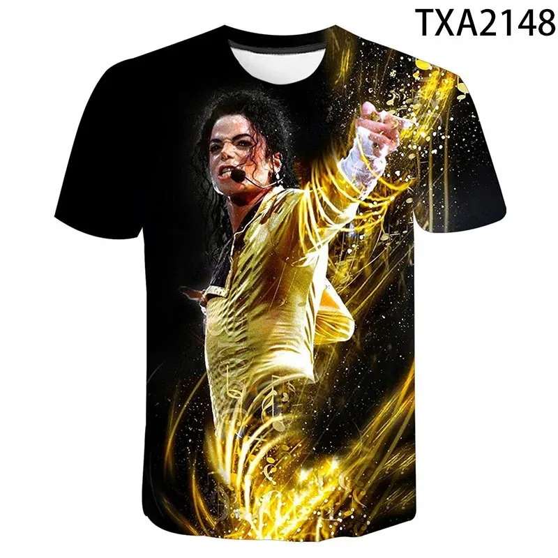 TShirts Singer Michael Jackson 3D Print Casual Fashion Oversized Round Neck T Shirt Kids Boys Girls Tees Tops Tshirt Clothes