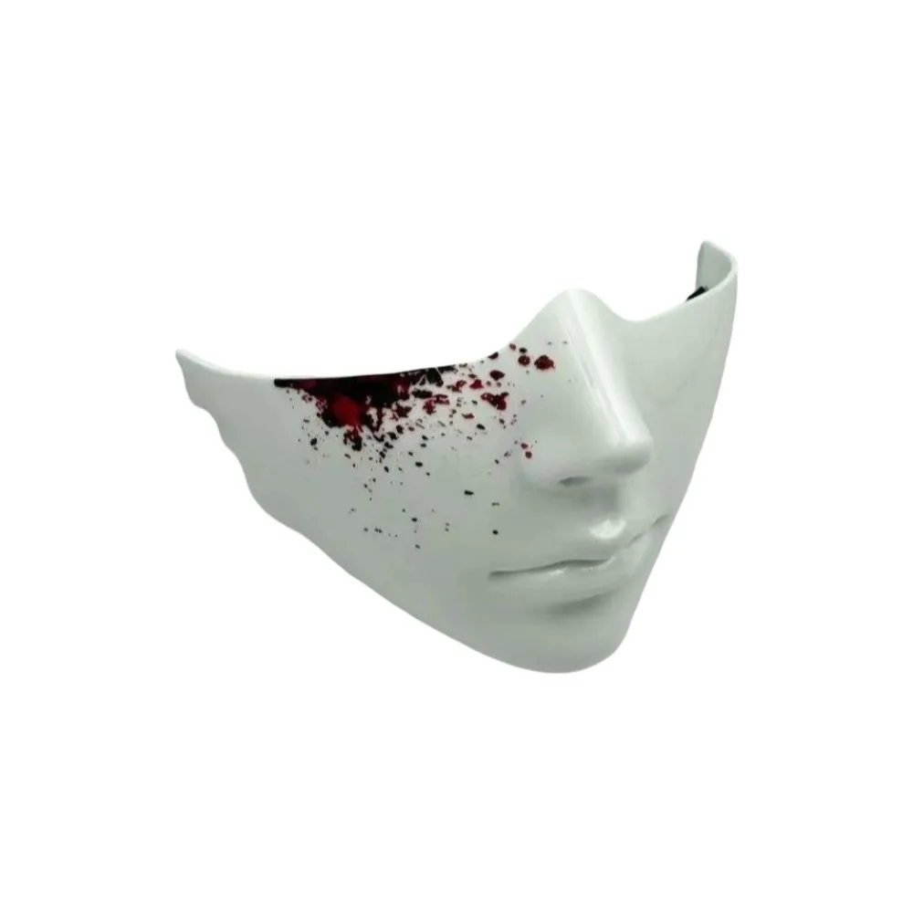 Durable Lightweight Shell Half Face Mask Smooth Edges Sculpted Fit Cosplay Face Mask Glossy Black Masquerade Mask