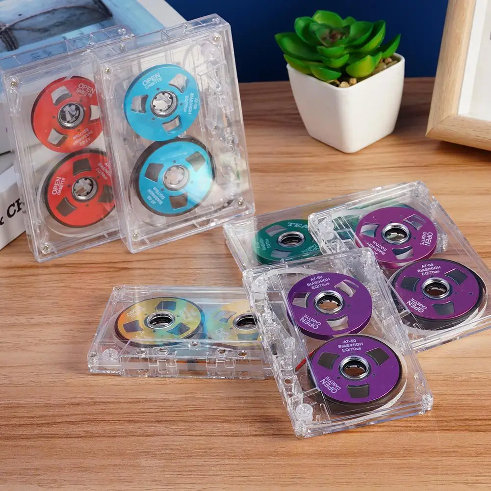 DIY Homemade Reel Reel Cassette Tape With Box Metal Market Mini Cassette Minutes 55 Tape Blank Can Record Empty Tape O1P0