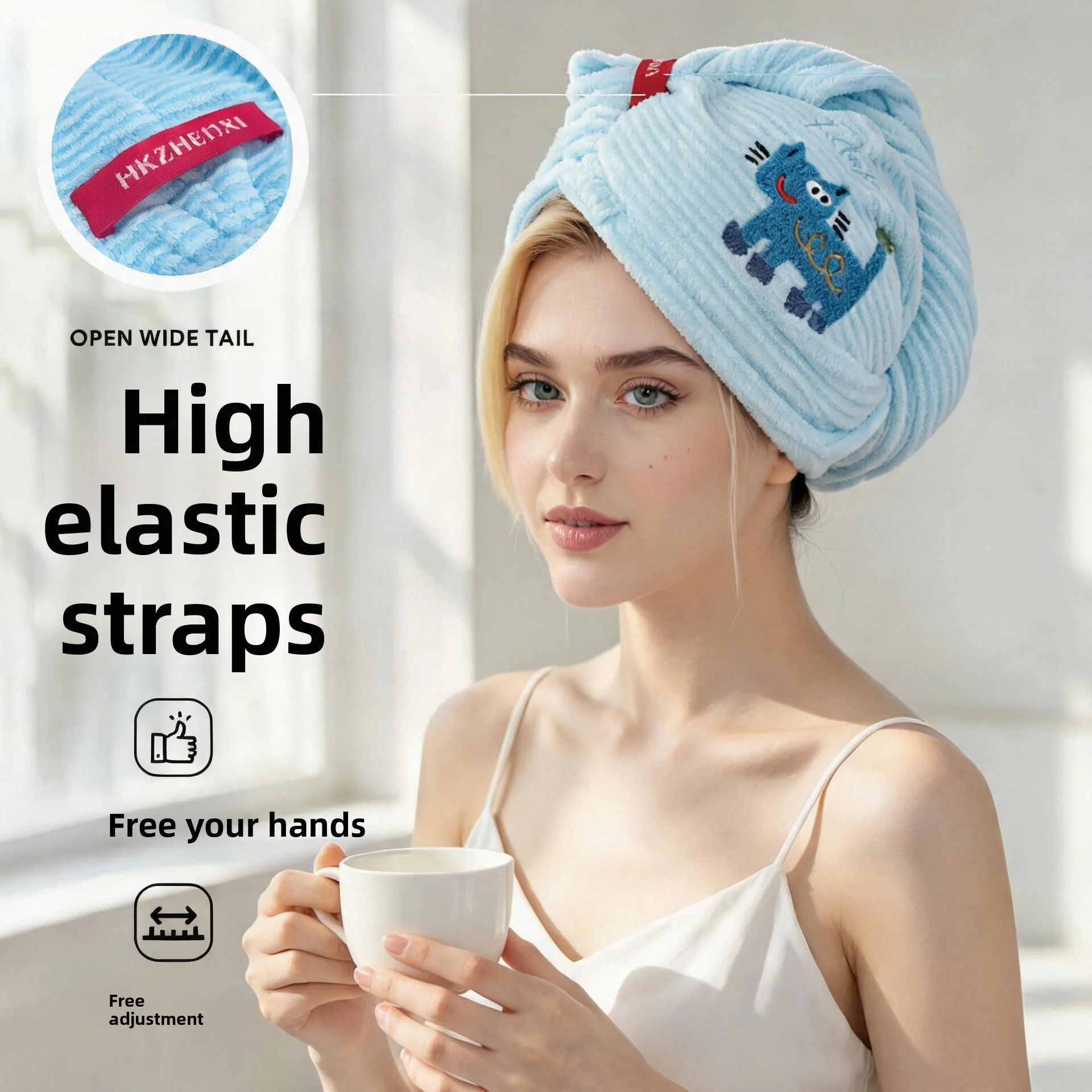 [1 Piece] Cartoon Hair Drying Towel, Microfiber Quick-Dry Absorbent Towel, Quick-Dry Cap for Women after Washing Hair, Hair Care Drying Towel