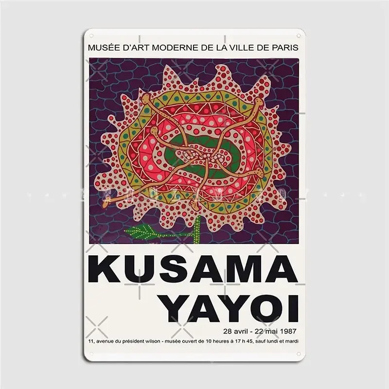 Kusama Yayoi 1987, letrero de Metal, Mural para Club, decoración de pared, cartel de estaño personalizado