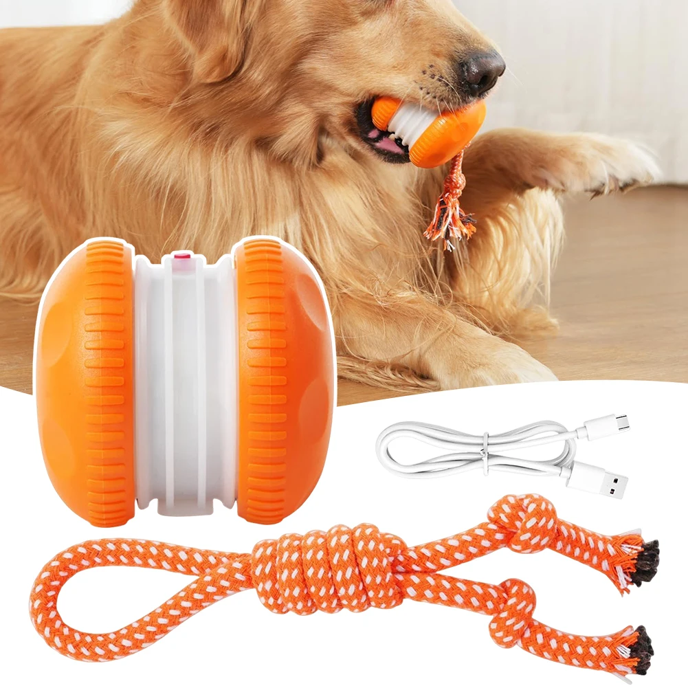 Interaktives Hundespielzeug, bewegungsaktiviertes Spielzeug für alle Hunde, zufälliger Weg, elektrisches, automatisch bewegliches rollendes Hundespielzeug