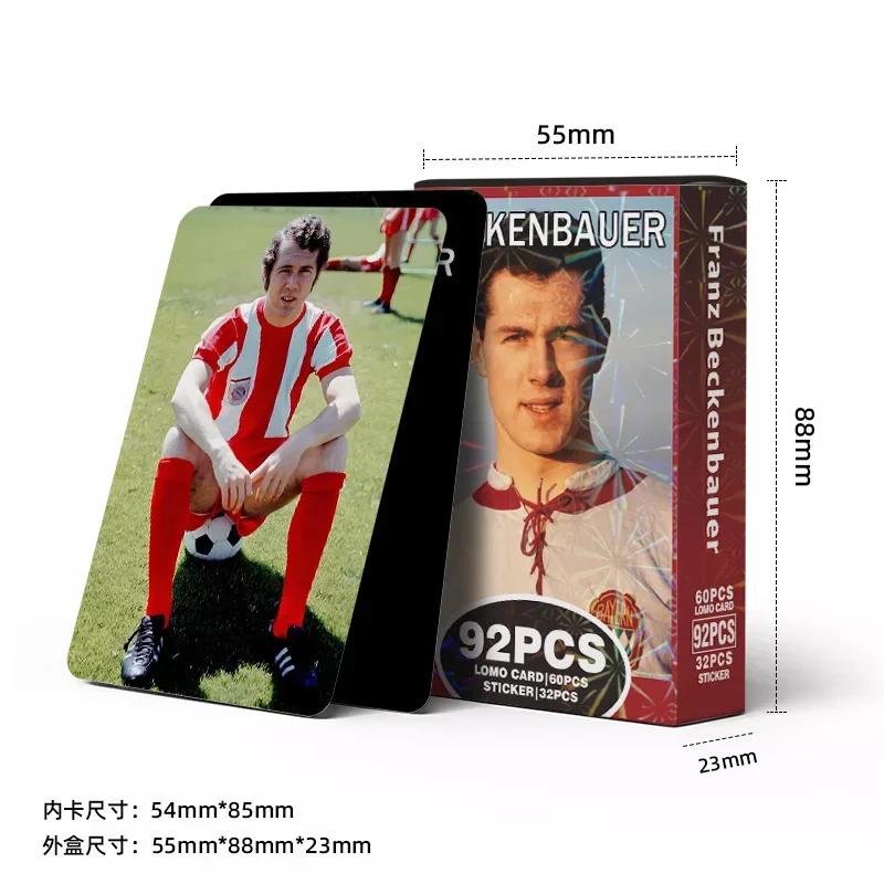 Beckenbauer 92Pcs Polaroid Cards Football Star LOMO Cards Greeting Cards KPOP Merch Collectible Gift Set Trading Boxed Fan - view 3