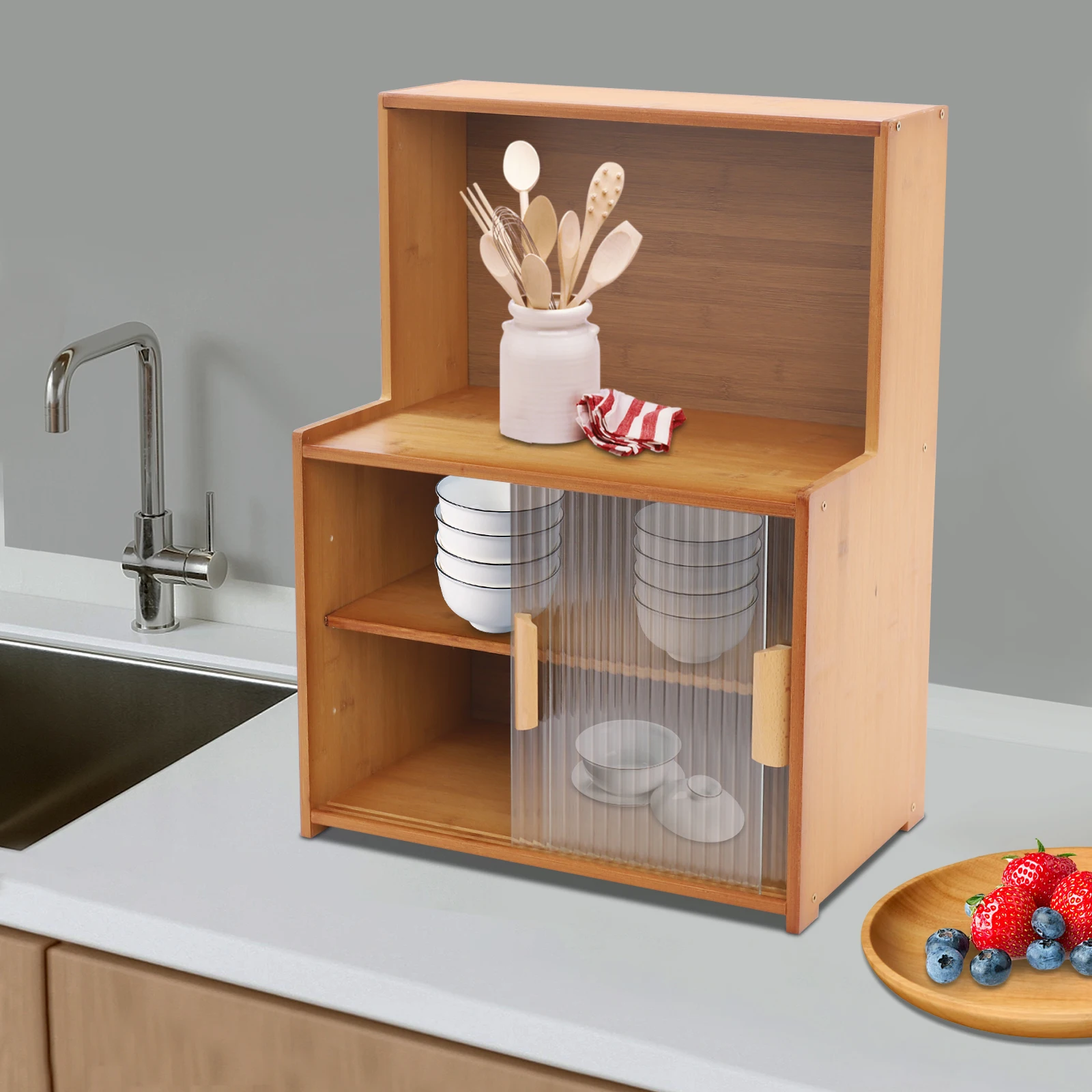 

Storage Cabinet, Kitchen Storage Cabinet, Kitchen Cabinet with Sliding Doors