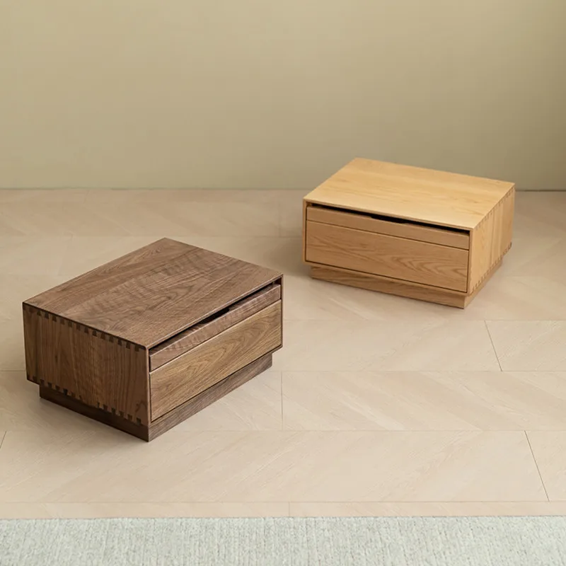 Simple wood bedside table with Drawer Nordic locker ins wind black walnut nightstand for Living room bedroom Household furniture