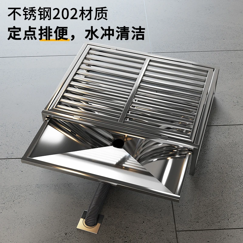 Stainless steel full square tube dog toilet Medium and large dogs can be flushed and drained through the sewer Pet dog urinal po