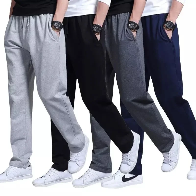 Men's Elastic Waist Sweatpants Casual Joggers Track Pants Sport Fitness Gym Clothing Loose Comfy Trousers for Autumn All-Match