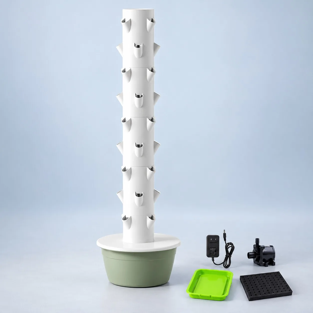 9 Layer 36 Hole Space Tree Hydroponic Tower for Rooftop Balcony Vertical Soilless Cultivation Veg Growing Box