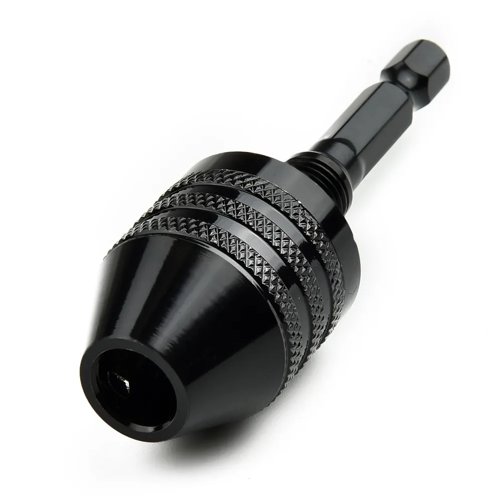 1Pc 1/4 Inch Hex Shank Keyless Drill Chuck Fast Swap Adapter For Standard Bits Carbon Steel And Aluminum Construction
