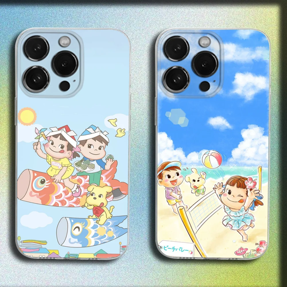 

F-Fujiya Milky Peko Chan Phone Case For iPhone 16,15,14,13,12,11 Plus,Pro,Max,XR,XS,Plus,SE,Mini Transparent Soft Cover