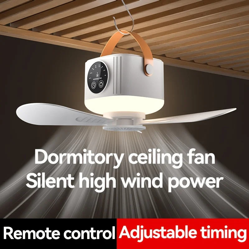 

Mini Ceiling Fan, 3600mAh, Three Night Light Modes, Portable Fan, Camping Essential | Modern Ceiling Fan for Indoor/outdoor Use,