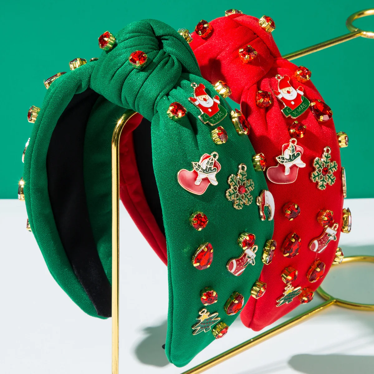 

European and American Christmas Rhinestone Alloy Santa Claus Snowflake Headband Holiday Headband