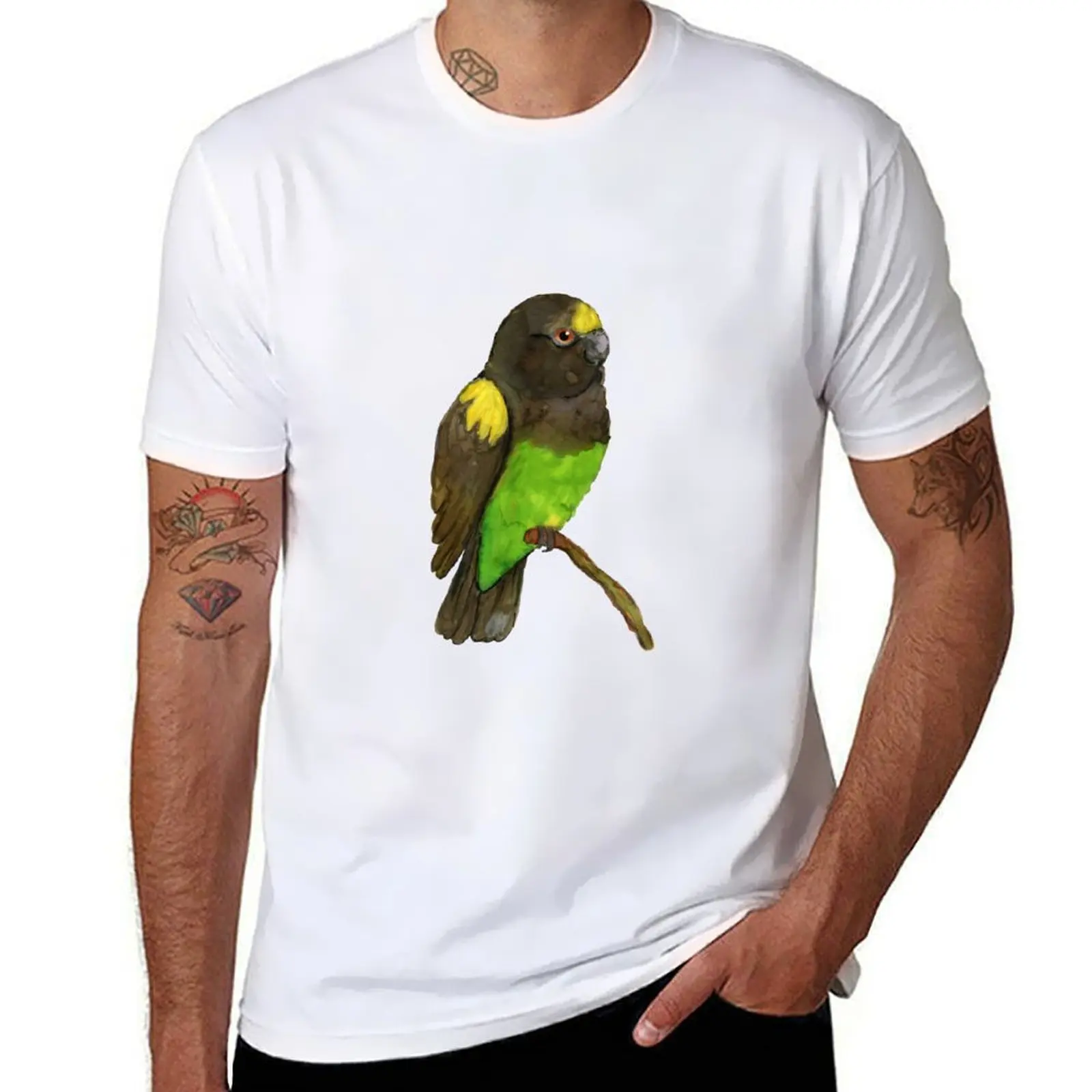 

Meyer's parrot watercolor T-Shirt t shirt man casual t shirts for man cotton T-Shirt