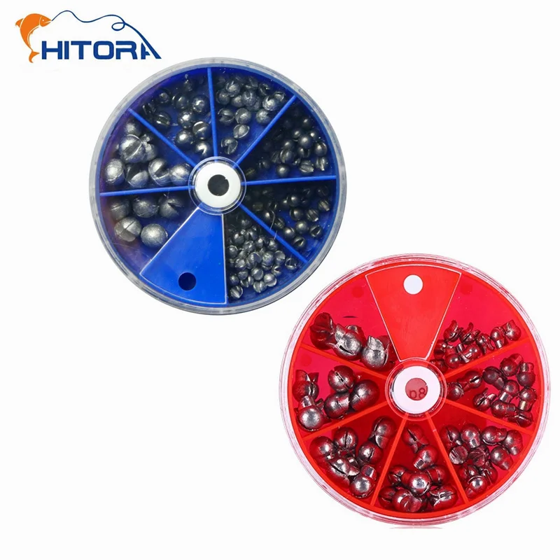 Juego de plomo para pesca, 59 Uds./106 Uds., mordida de tiro dividido, aparejos de pesca de peso, plomo para pesca de carpa, colgante de plomo abierto con caja