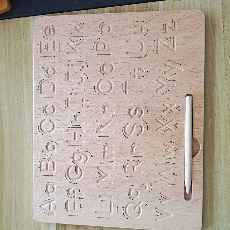 Planche de lutte de l'alphabet en bois, jouet alth, apprendre à écrire, cadeau parfait pour ABC, 3 à 5 ans