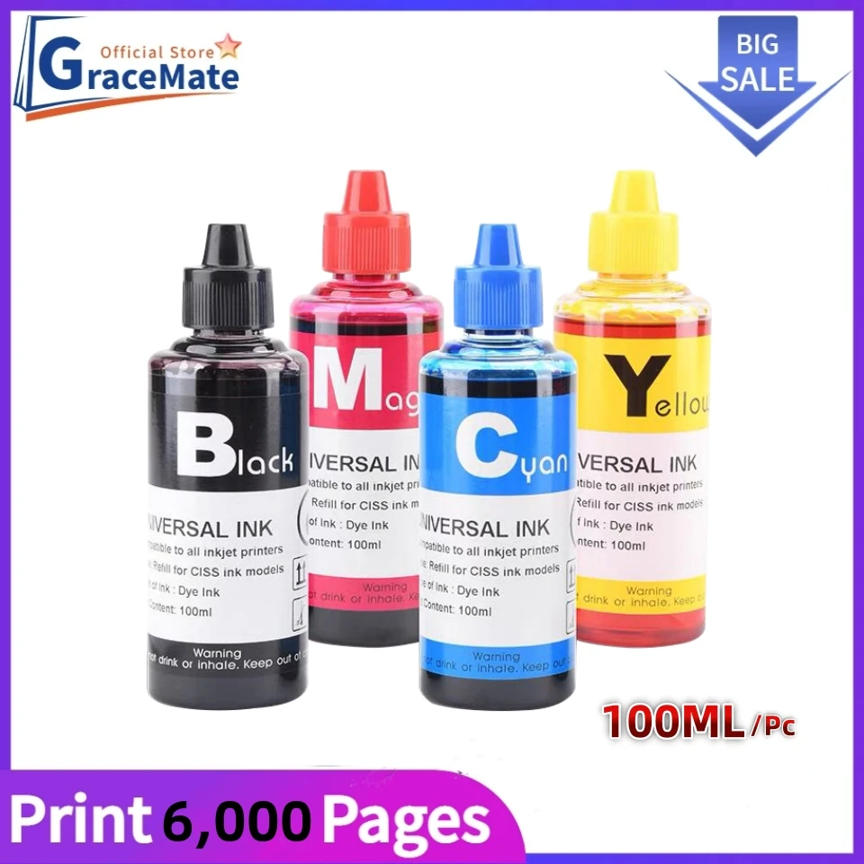 100ml Universal Dye Ink Kit for HP 903 904 905 953 902XL Ink Cartridge CISS for HP OfficeJet 6950 6956 6960 6970 Printer Ink