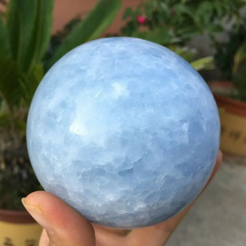 Magical Natural Blue Kyanite Ball Quartz Crystal Ball Specimen Restoration  Mineral Healing Home Office Degaussed Decorative