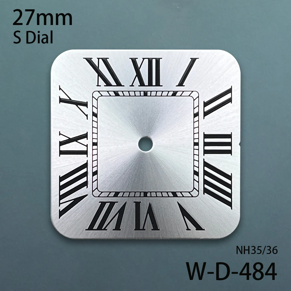 27mm S Logo Roma Qquare Dial Fit NH35/NH36/4R/7S Automatic Movement High Quality Watch Modification Accessories view 3