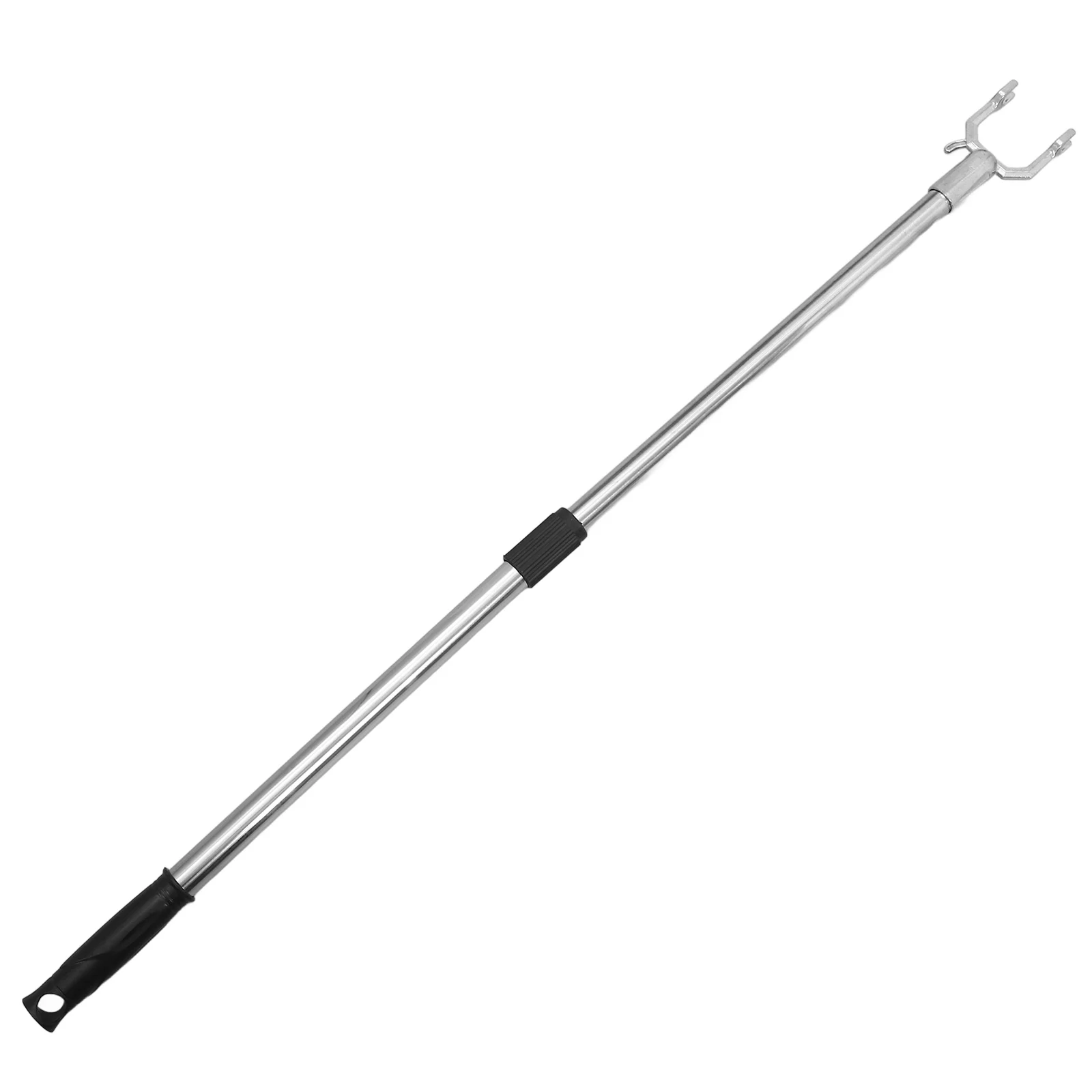 Stainless Steel Telescopic Clothes Fork Retractable Pole for Hanging Drying Curtains Windows Household Black Metal Extension